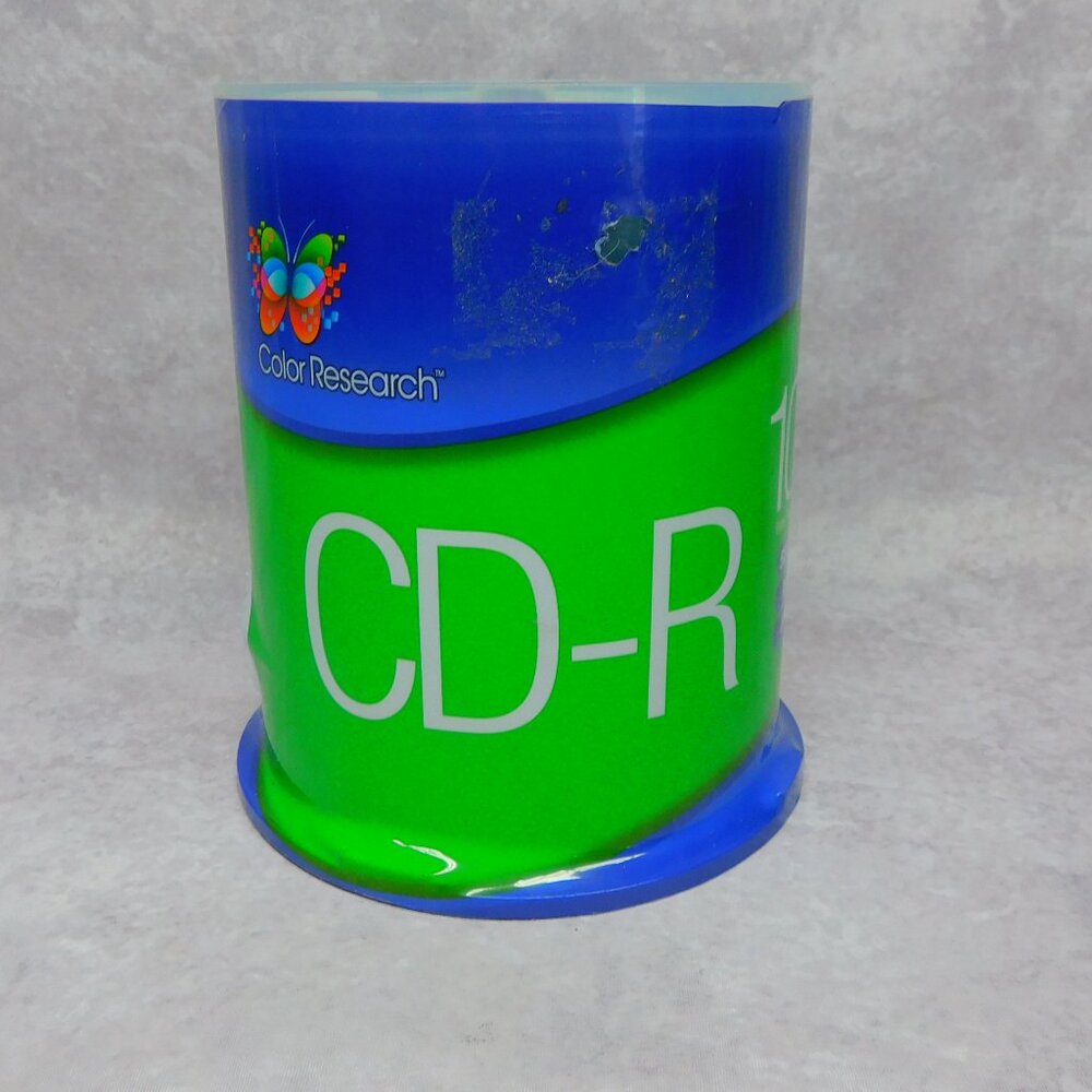 New Sealed NOS Color Research CD-R 52x 700MB 80 Minute 100 Pack Ships Safe Quick
